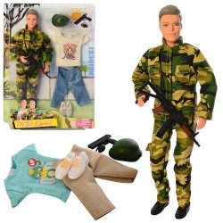 Кукла с нарядом DEFA 8412 Кен, 30см, шарнирный, оружие, 2 вида, на листе, 25-32,5-5см