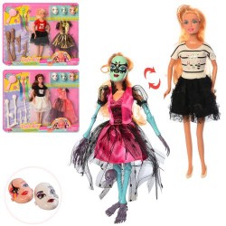 Кукла с нарядом DEFA 8411 28см,маски,аксессуары,платье,3 вида, на листе,42-33-4см