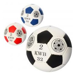 Мяч футбольный OFFICIAL 2502-20  размер2,ПУ,1,4мм,32панели,ручн.работа,110-130г,3цв,в кульке