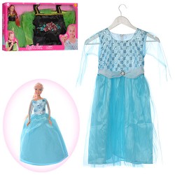 Кукла DEFA 8333  29см, платье 83,5см  для девочки (рост120см), 2 вида, вкор-ке,55,5-32-5,5см
