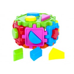 Логический куб-сортер, с вкладышами, 14х14х14см, в пакете 																				