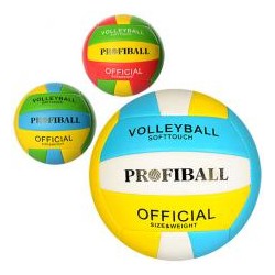 Мяч волейбольный EN 3248  офиц.размер, ПВХ 2,7мм, 300-320г, Profiball, 3цвета, в кульке