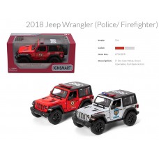 Модель джип 5'' KT5412WPR Jeep Wrangler Police/Firefighter метал.инерц.откр.дв.2в.кор.