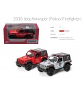 Модель джип 5'' KT5412WPR Jeep Wrangler Police/Firefighter метал.инерц.откр.дв.2в.кор.