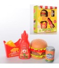 Продукты 699-24  фаст-фуд,гамбургер, картошка,кетчуп, сок, в кор-ке, 22-25-9см