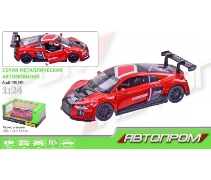 Машина металл  "АВТОПРОМ",1:24 Audi R8 LMS,откр.двери,в кор. 24,5-12,5см