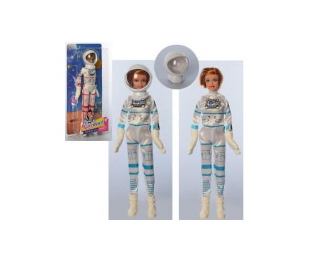 Кукла DEFA 8460-BF  29см, космонавт, 2цвета, на листе, 15,5-33-6см