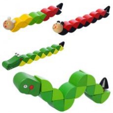 Деревянная игрушка Змейка MD 1194 ( 4вида, в кульке, 20-2-3см