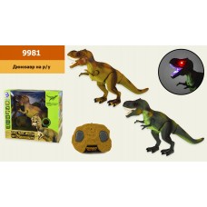 Животное на р/у 9981 Динозавр,пульт, 2 цвета,свет,звук, р-р игрушки – 46*14*30 см, в коробке