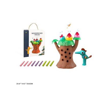 Игра FT 0015 Накорми дятла, магнитная, птичка, гусеницы, в кор-ке, 27-21-10,5см