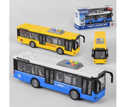 Автобус WY 910 AB  2 вида, свет, звук, инерция, в коробке