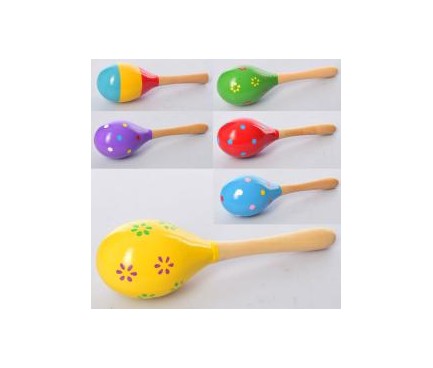 Деревянная игрушка Маракас MD 2193 (20см, микс видов, в кульке, 5,5-20-5,5см