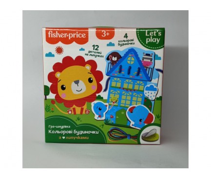 Гра-шнурівка "Fisher Price. Кольорові будиночки" VT5303-26 (укр)