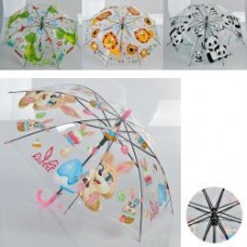 Зонтик детский MK 4810  длина66см,трость61см,диам84см,спица49см,свисток,клеенка,4вида,в кульк