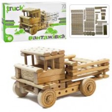 Деревянная игрушка Конструктор 01-102  грузовик,молоток,блоки, 70дет,в кор-ке,41,5-23,5-7см