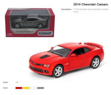 Модель легкова CHEVROLET CAMARO (2014) 5'' KT5383W метал.інерц.відкр.дв.4кол.кор.