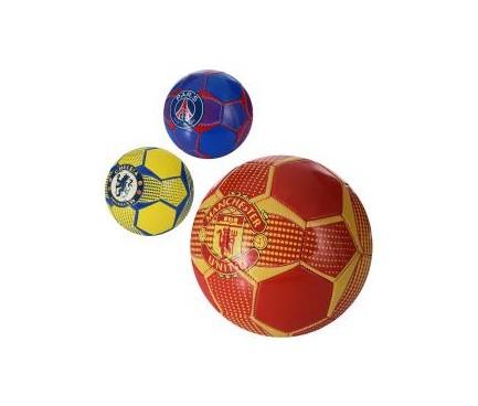 Мяч футбольный EV-3349  размер 5, ПВХ 1,8мм, 300г, 3вида(клубы), в кульке