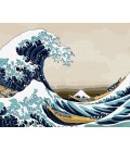 Набір для розпису по номерах. "Велика хвиля у Канагаві © Кацусіка Хокусай" 40х50см