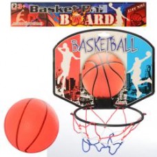 Баскетбольное кольцо MR 0123  щит 28-21-картон,кольцо17см-пластик,сетка,мяч,в кульке,30-28-2см