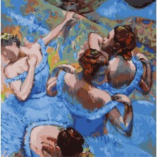 Набір для розпису по номерах. "Блакитні танцівниці © Едгар Дега" 40х40см