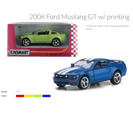 Модель легкова FORD MUSTANG GT (2006) 5'' KT5091WF with printing метал.інерц.відкр.дв.4кол.кор.