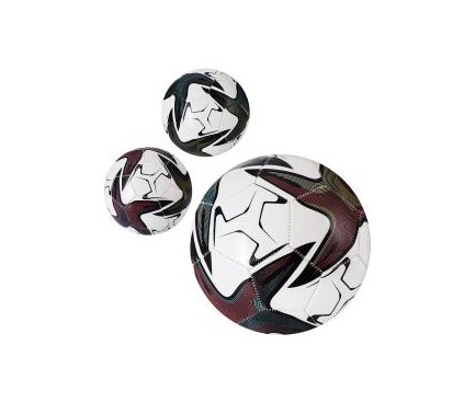 Мяч футбольный EV-3344  размер 5, ПВХ 1,8мм, 300г, 3цвета, в кульке