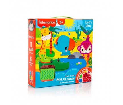 Пазлы "Fisher-Price. Maxi puzzle & wooden pieces" VT1100-01 (укр)