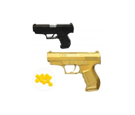 Пистолет HC-777 ( 14см, на пульках, 2цвета, в кульке, 14-10-2,5см