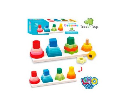 Деревянная игрушка Геометрика MD 1216  27см, фигуры16шт, в кор-ке, 28-8-8см