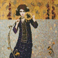 Набір з алмазною мозаїкою "Дівчина з соняшником" 40х40см