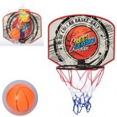 Баскетбольное кольцо MR 0617 (щит 30-25-картон, кольцо19,5см, сетка,мяч,в сетке, 30-25-8см
