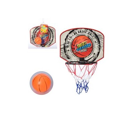 Баскетбольное кольцо MR 0617 (щит 30-25-картон, кольцо19,5см, сетка,мяч,в сетке, 30-25-8см