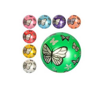 М'яч дитячий MS 1897  9 дюймів, метелики, малюнок, 60-65г, 8 кольорів