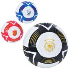 М'яч футбольний EV-3354  розмір 5, ПВХ 1,8мм, 300г, 3 види (країни), кул.