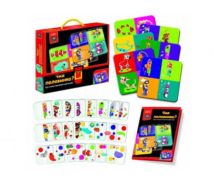 Гра розвиваюча Vladi Toys з пластиковими картками. Чия половинка?   VT1302-30 (укр)