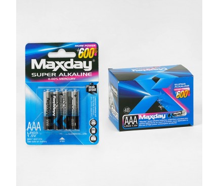 Батарейки “Maxday” C 57144  Alcaline, міні-пальчикові, АAА 1,5V,
