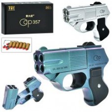 Пістолет D14-D14-3 ( 13см, кулі (6шт/насадки 10шт), 2 кольори, в кор-ці, 25,5-15,5-4,5см