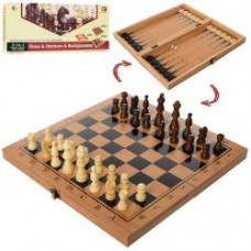 Шахи 822 (3в1(нарди,шашки), дерев'яні, в кор-ці, 35-18-5,5см