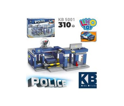 Конструктор KB 5001  поліція, дiльниця, гараж, машина, 310дет,в кор-ці, 32-22-6см
