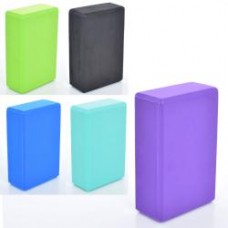 Блок для йоги MS 0858-11  EVA, 120г, 5 кольорів,  в пакеті 22.5-15-8см			\