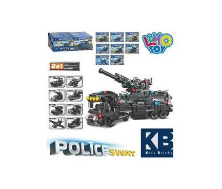 Конструктор KB 5905  поліція, транспорт, від 92дет, в кор-ці, 8в1, шт (8видів) в дисплеї, 39-1