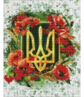 Набір з алмазною мозаїкою "Квітучий тризуб" 40х50см