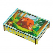 Дерев'яний пазл в скринці "Мама і малюк" кольоровий. (Ігри для дітей 1 року)