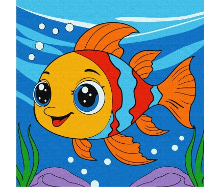 Набір для розпису по номерах для дітей "Мрійлива рибка" 25х25см