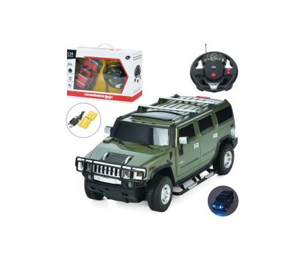 Джип 27020A р/к, Hummer H2, 1:24, акум, 21см, світло, гумові колеса, USBзарядне, 2 кольори, в