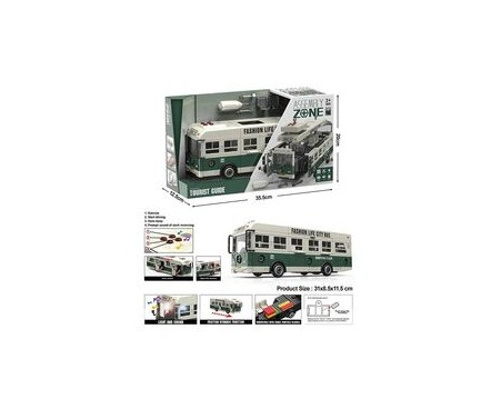 Автобус YW 9099 A звуки, підсвічування салона, конструктор, інерція, викрутка, рухомі деталі,