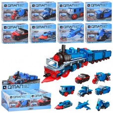 Конструктор Qman 42206 транспорт, від 58дет, в кор-ці, 8в1(поїзд), 8шт(8видів) в дисплеї, 38-
