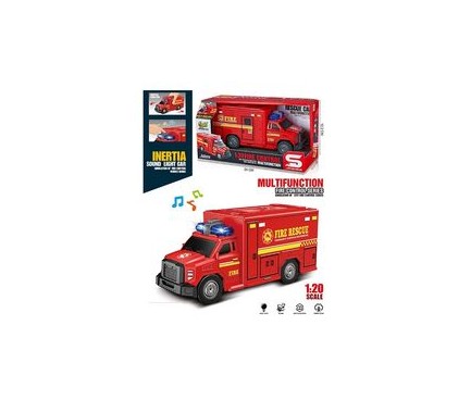 Машина JS 165 B  “Пожежна машина”, звук, підсвітка, масштаб 1:20, гумові колеса, інерція, в ко