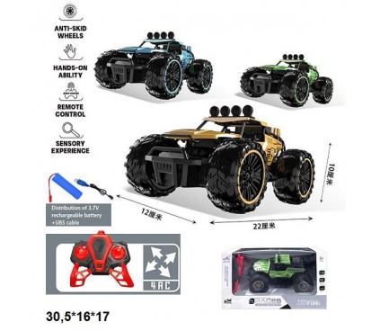 Всюдихід на великих колесах 911-761A метал.акум.USB.3кол.кор.30,5*16*17