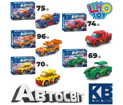 Конструктор KB 6000  машинки, від 69 деталей, 5 видів, в кор-ці, 16-13,5-4см